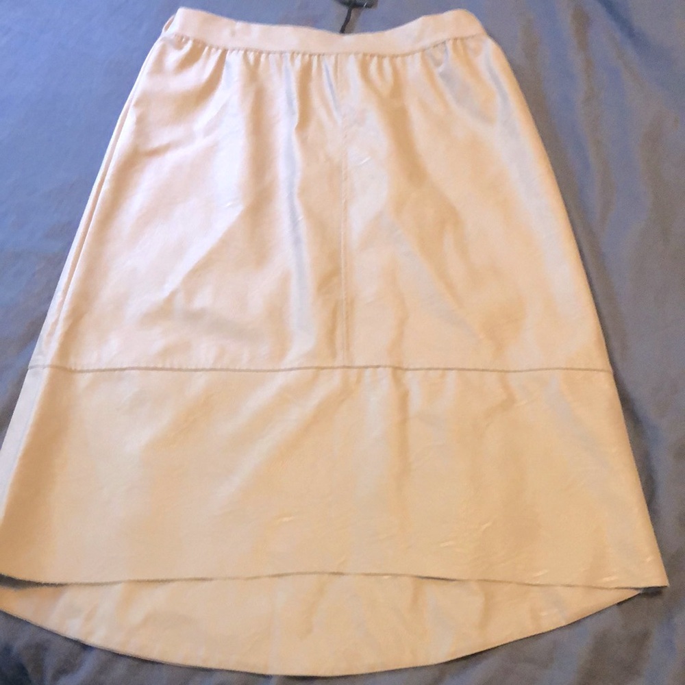 NWT Pale Pink Faux Leather Skirt Made in Italy Size Large
